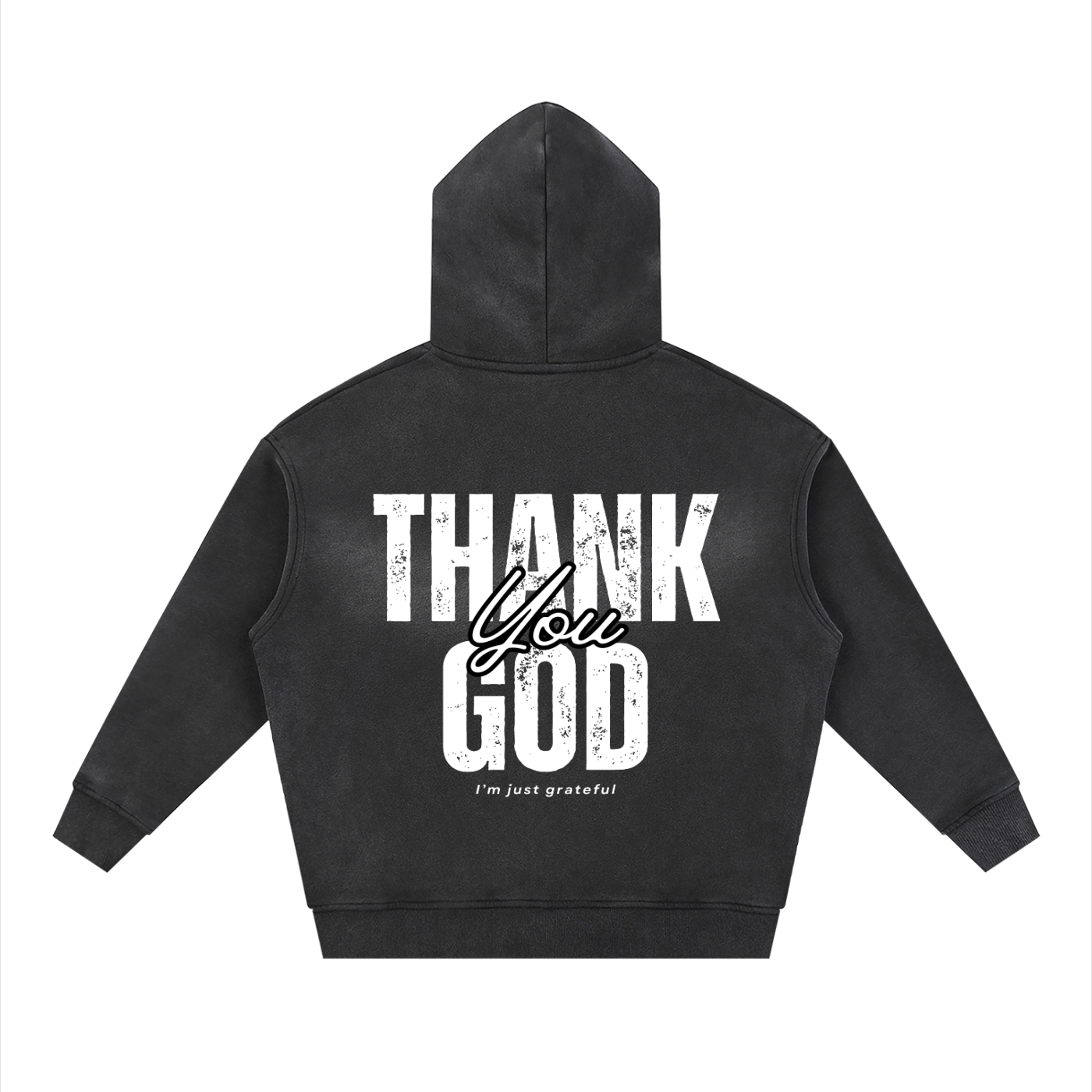 Thank God Zipper Black Hoodie
