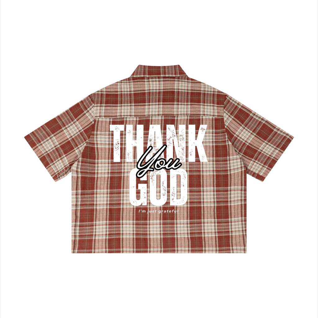 THANK GOD Unisex Boxy Shirt - Red apricot