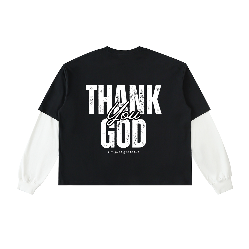 Unisex Thank God layered long sleeve